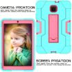 Galaxy Tab A 8.0 (2018) T387 Case - Aqua/Rose Red Silicone + PC Holder - 6