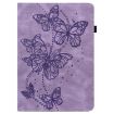 Samsung Galaxy Tab S8 Purple Embossed Butterfly Leather Case - 3