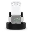 3 In 1 Silicone Charging Holder for iPhone, iWatch, AirPods - Black - 1