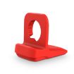 Red Silicone Charging Holder for Apple Watch - Secure & Stylish Stand - 3