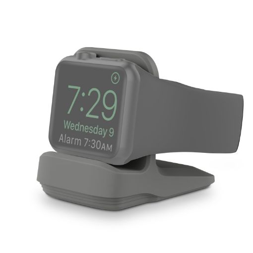 Grey Silicone Charging Holder for Apple Watch - Compact & Durable Design - 1