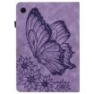 Samsung Galaxy Tab A8 Purple Butterfly Embossed Leather Case - 3