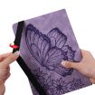 Samsung Galaxy Tab A8 Purple Butterfly Embossed Leather Case - 7
