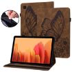 Samsung Galaxy Tab A7 T500 Brown Butterfly Embossed Leather Case - 1