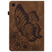 Samsung Galaxy Tab A7 T500 Brown Butterfly Embossed Leather Case - 3