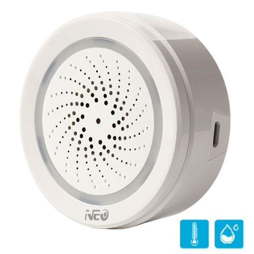 NEO NAS-AB02WT WiFi USB Siren Alarm with Temp & Humidity Sensor - 1
