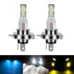 H4 Car LED Fog Light Pair 12V-24V 12W 1800LM White - 2