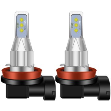 H11 Car LED Fog Light Pair 12V-24V 12W 1800LM Ice Blue - 1