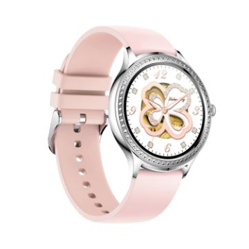 AK35 Smart Watch - 1.32" IPS Screen, Sleep & Blood Oxygen Monitoring, Pink Band - 1
