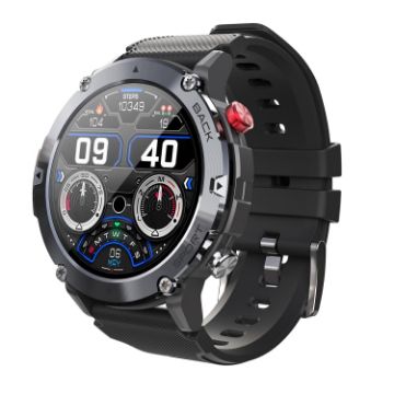 C21 1.32" HD Smart Watch - Heart Rate & Blood Oxygen Monitor (Black) - 1