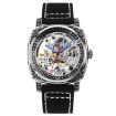 SKMEI 9271 Black Leather Strap Waterproof Mechanical Watch - 1