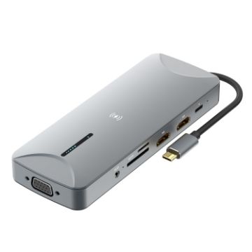 V240 12-in-1 USB-C/Type-C 3.1 HUB Docking Station - Grey - 1
