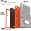 Samsung Galaxy Tab A8 10.5 2021 X200 Grey Orange Silicone PC Case - 3