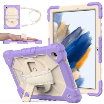 Samsung Galaxy Tab A8 10.5 2021 Case, Purple+Beige Silicone+PC Cover - 1