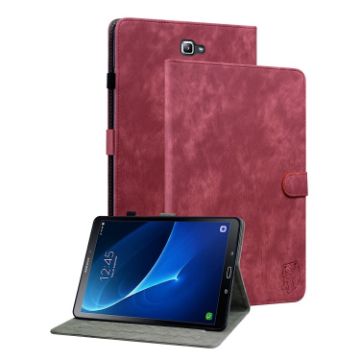 Samsung Galaxy Tab A 10.1 2016 Tiger Pattern Red Flip Leather Case - 1