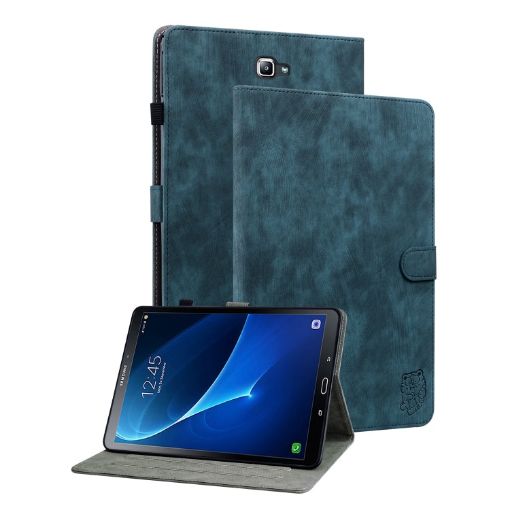 Samsung Galaxy Tab A 10.1 2016 Tiger Pattern Flip Case Dark Blue - 1