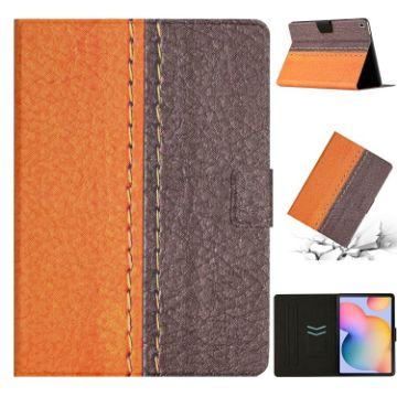 Samsung Galaxy Tab A7 10.4 2020 T500 Orange Leather Tablet Case - 1