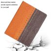 7" Orange Leather Tablet Case - Solid Color, Stitching Design - 5