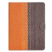 8" Orange Leather Tablet Case - Solid Color, Stitching Design - 2