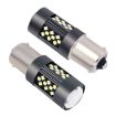 1156 12V 7W Car LED Fog Light Pair - Orange Light - 2