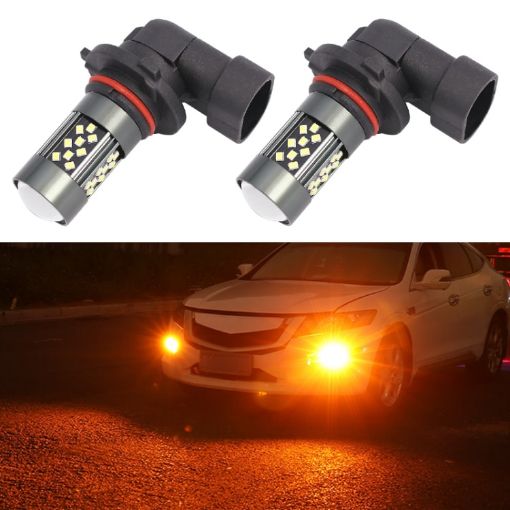 9005 12V 7W Car LED Fog Light Pair - Orange Light - 1