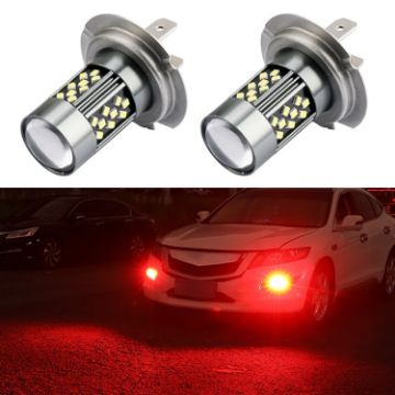 H7 12V 7W Car LED Fog Light Pair - Red Light - 1