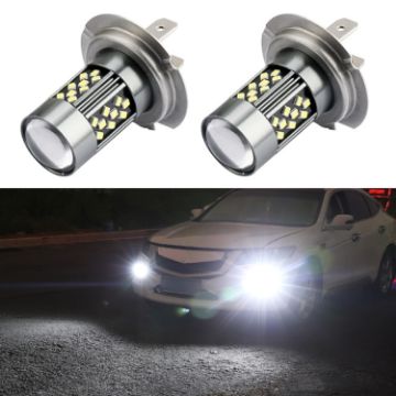 H7 12V 7W Strobe LED Fog Light Pair - White Car Lights - 1