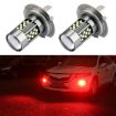 H7 12V 7W Red Strobe LED Fog Light Pair for Cars - 1