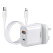 REMAX RP-U68 20W Dual USB/USB-C Fast Charger Set, UK Plug, White - 1