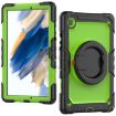 Samsung Galaxy Tab A8 Case: Yellow Green Silicone + PC Bracelet Holder - 2