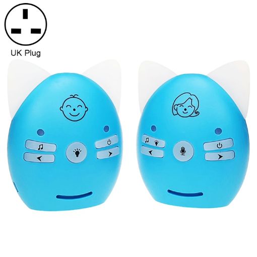 V30 Wireless Audio Baby Monitor with Intercom & Night Light, UK Plug, Blue - 1