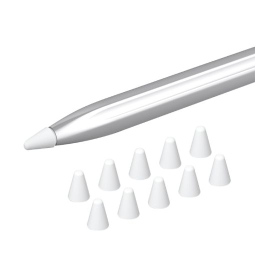 Silicone Nib Cap Set for Huawei Pencil - 10 Pack (White) - 1