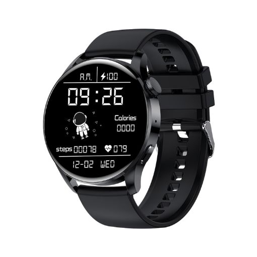 GW69 Smart Watch - BT Call, Heart Rate, BP, Blood Oxygen, Black Silicone - 1