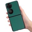Huawei P50 Pocket Green Litchi Texture Phone Case - Plain Skin Cover - 5