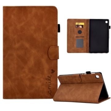 Samsung Galaxy Tab A 8.0 2019 T290 Brown Embossed Smile Leather Case - 1
