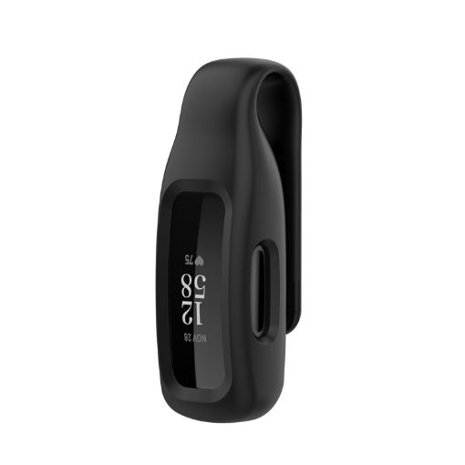 Fitbit Inspire 3 Silicone Clip Case Cover - Black Protective Steel Sheet - 1