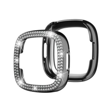 Fitbit Versa 4/Sense 2 Black Double-Row Diamond PC Watch Case - 1