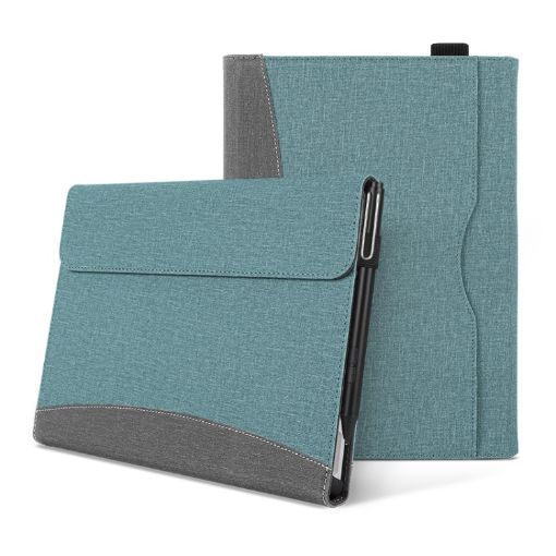 Microsoft Surface Go 3/2/1 Grey Blue Cloth Leather Tablet Case - 1