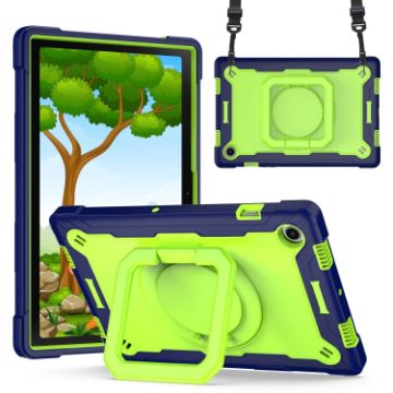 Samsung Galaxy Tab A8 10.5 2021 Silicone PC Case Navy Blue/Yellow Green - 1