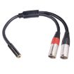 3.5mm Female to Dual XLR 3pin Male Audio Cable 30cm Red Black - 1