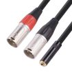 3.5mm Female to Dual XLR 3pin Male Audio Cable 30cm Red Black - 2