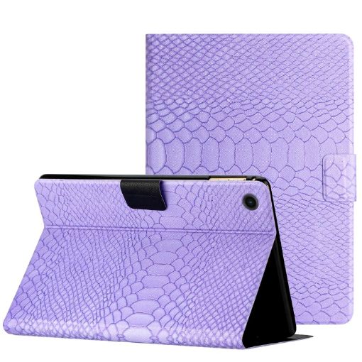 Samsung Galaxy Tab A8 Purple Crocodile Texture Leather Tablet Case - 1