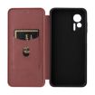 Ulefone Note 14 Brown Flip Leather Phone Case - Carbon Fiber Texture - 4