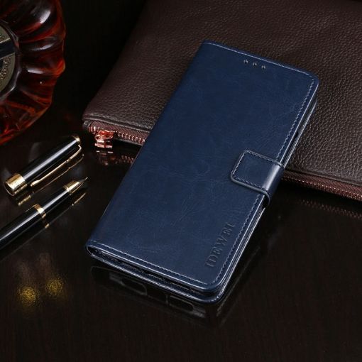 Ulefone Note 7 Dark Blue Leather Case with Holder & Card Slots Wallet - 1