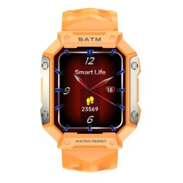 PG333 1.91" Waterproof Smart Sports Watch with Heart Rate & BP Monitor Orange - 1
