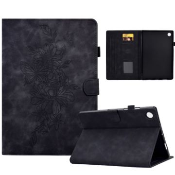 Samsung Galaxy Tab A8 10.5 2021 Leather Case Peony Butterfly Black - 1