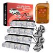 4 in 1 Car Grille Flash Lights, 16 LEDs, Wireless Remote, Red Warning - 6