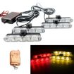 4 in 1 Car Grille Flash Lights 16LEDs with Wireless Remote (Red Yellow) - 1