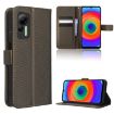 Ulefone Note 14 Brown Leather Phone Case with Diamond Texture - 1