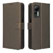 Ulefone Note 14 Brown Leather Phone Case with Diamond Texture - 2